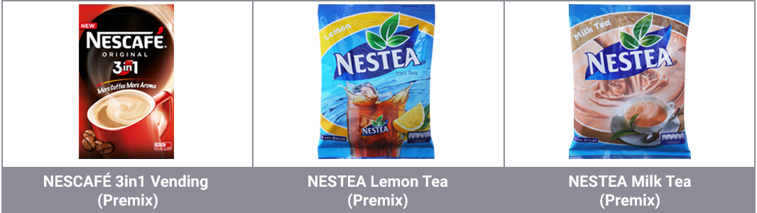 premixed coffee & tea vending machine