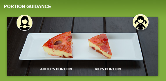 Fruit jello pudding portion size for adults and kids