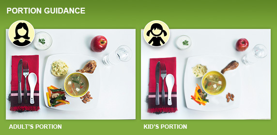 Vegetable soup meal portion size for adults and kids
