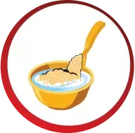 Adding six scoops of Nestlé Ceregrow powder to bowl